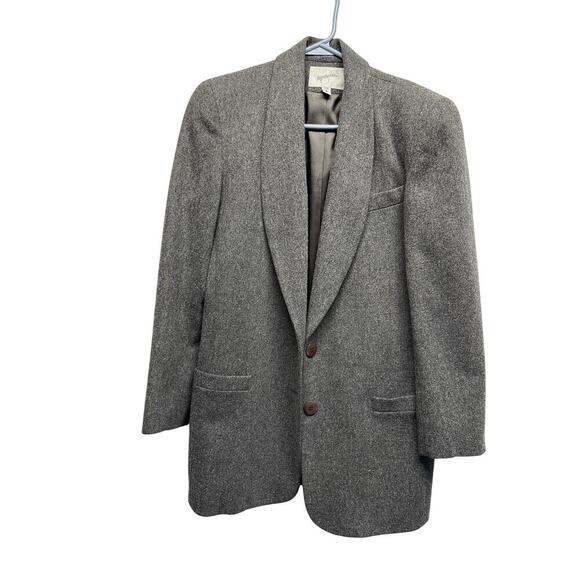 Jaqueline Ferrar 100% Merino Wool Blazer Women 6 Gray Classic Tailored Jacket - Picture 1 of 10